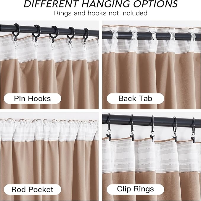RYB HOME Blush Velvet Curtains 96 inches 2 Panels Set, Thermal Insulated Privacy Protect Decorative Drapes with Hook Tape for Dorm Hotel Room, W 52 x L 96 inches
