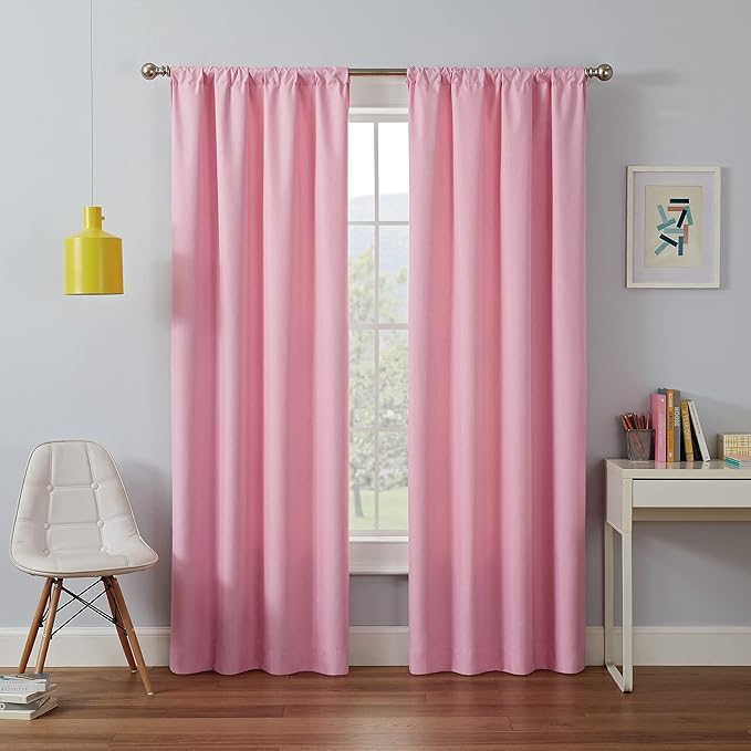 ECLIPSE Kendall Modern Blackout Thermal Rod Pocket Window Curtain for Bedroom or Living Room (1 Panel), 42" x 63", Bouquet