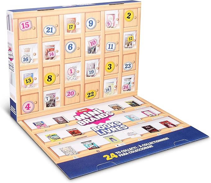 Mini Brands Books Advent Calendar by ZURU, Collectible Seasonal Toys for Girls, Boys, and Collectors