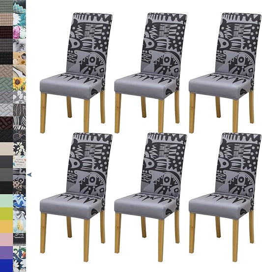BIETYONE Chair Covers,Dining Room Chair Covers Set of 6,Stretch Kitchen Chair Cover,Washable Dining Chair Cover,Parsons Chair Slipcovers Protective,for Home,Restaurant,Banquet