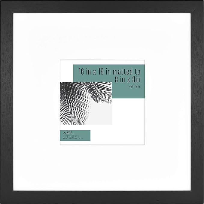MCS Studio Gallery 16x16 Wood Poster Frame Black Woodgrain Engineered Wood, Vertical & Horizontal Wall Hanging Large Picture Frame for Photos, Posters & Art Prints (2-Pack)