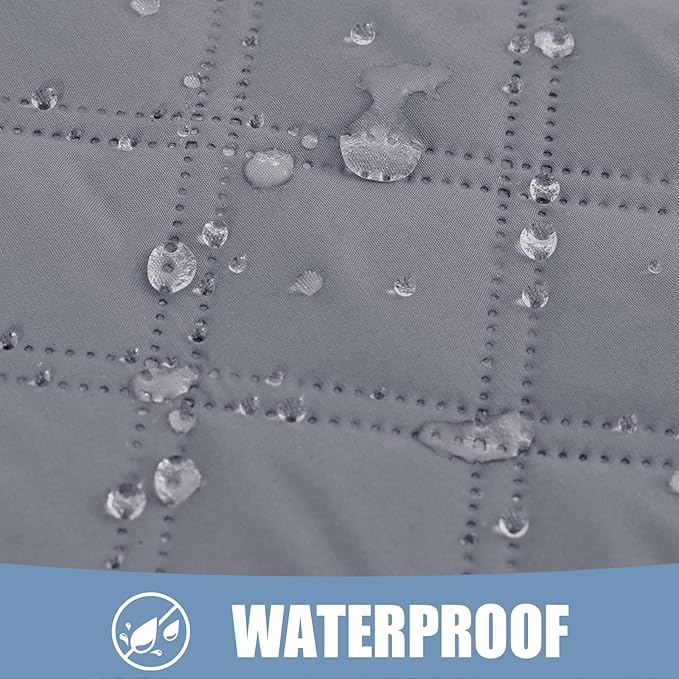 Smiry Waterproof Dog Bed Cover Pet Blanket, Soft Washable Dog Blanket for Furniture Bed Couch Sofa Reversible, Checkered (82"x82", Grey/Dark Grey)