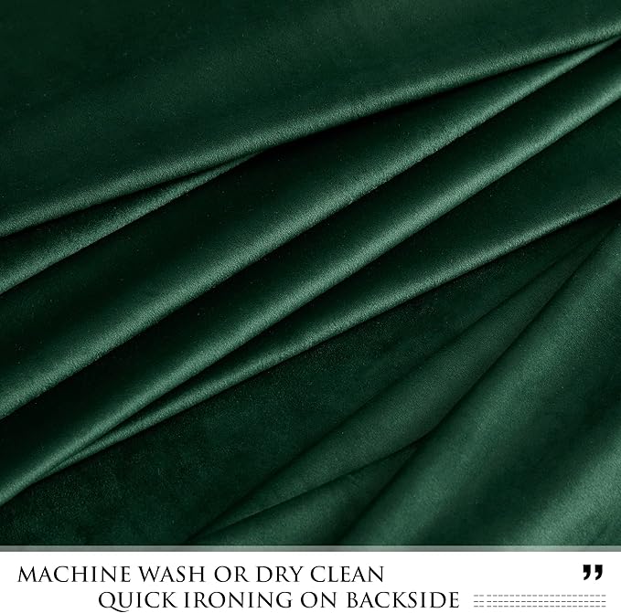 StangH Luxury Dark Green Velvet Curtains 84 inches Long for Bedroom, Thick Green Blackout Curtains & Drapes Cold Blocking Sound Dampening for Hotel Hall/Living Room, W42 x L84, 2 Panels