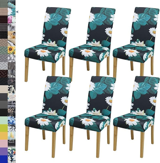BIETYONE Chair Covers,Dining Room Chair Covers Set of 6,Stretch Kitchen Chair Cover,Washable Dining Chair Cover,Parsons Chair Slipcovers Protective,for Home,Restaurant,Banquet