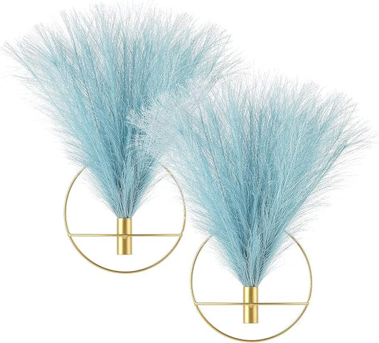 Pretty Jolly Boho Wall Decor, Wall-Mounted Metal Wall Decor, Hanging Artificial Pampas Display, Wall Art Living Room, Bedroom, Bathroom, Dining room, Plant Wall Decor 2 Pack Gold