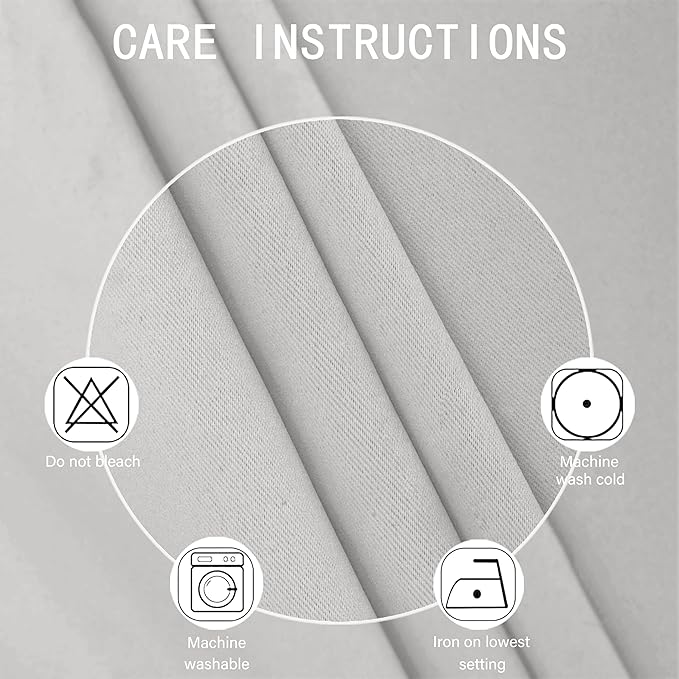 LEMOMO Light Grey Thermal Blackout Curtains/42 x 72 Inch/Set of 2 Panels Room Darkening Curtains for Bedroom
