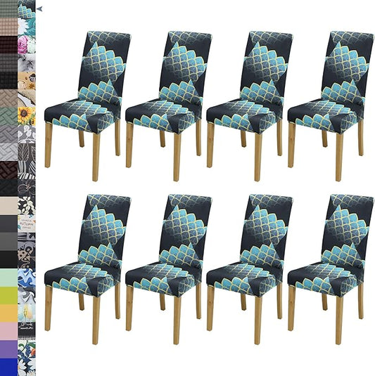 BIETYONE Chair Covers,Dining Room Chair Covers Set of 8,Stretch Kitchen Chair Cover,Washable Dining Chair Cover,Parsons Chair Slipcovers Protective,for Home,Restaurant,Banquet