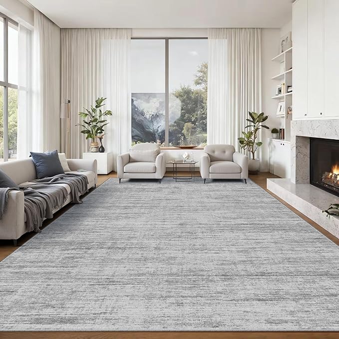 Area Rugs 9x12 for Living Room,Non-Slip Backing Machine Washable Rugs,Modern Abstract Soft Thin 9 by 12 Area Rug，Stain Resistant Large Rugs for Home Office Bedroom Dining Room