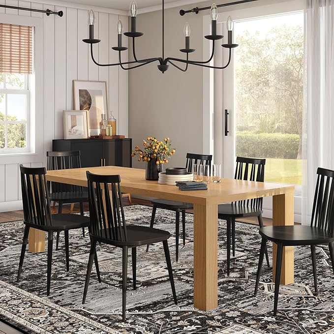 RUUGME Washable Area Rug 10x12 - Soft Area Rugs for Living Room Stain Resistant Carpet Vintage Lightweight Rugs for Bedroom with Non Slip Backing Indoor Ultra-Thin Rugs Home Decor 10x12 Black