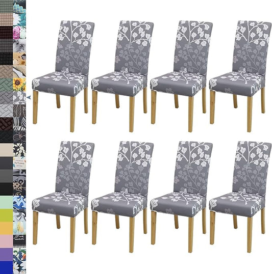 BIETYONE Chair Covers,Dining Room Chair Covers Set of 8,Stretch Kitchen Chair Cover,Washable Dining Chair Cover,Parsons Chair Slipcovers Protective,for Home,Restaurant,Banquet
