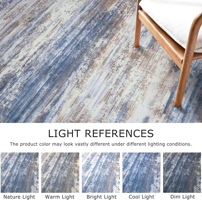 KOZYFLY Kitchen Runner Rug for Hallway Non-Slip Modern Abstract Runner Rug 2x5 Blue Rust, Washable Carpet Runner Laundry Room Mat with Soft Low Pile for Entryway Bathroom Bedroom Kitchen