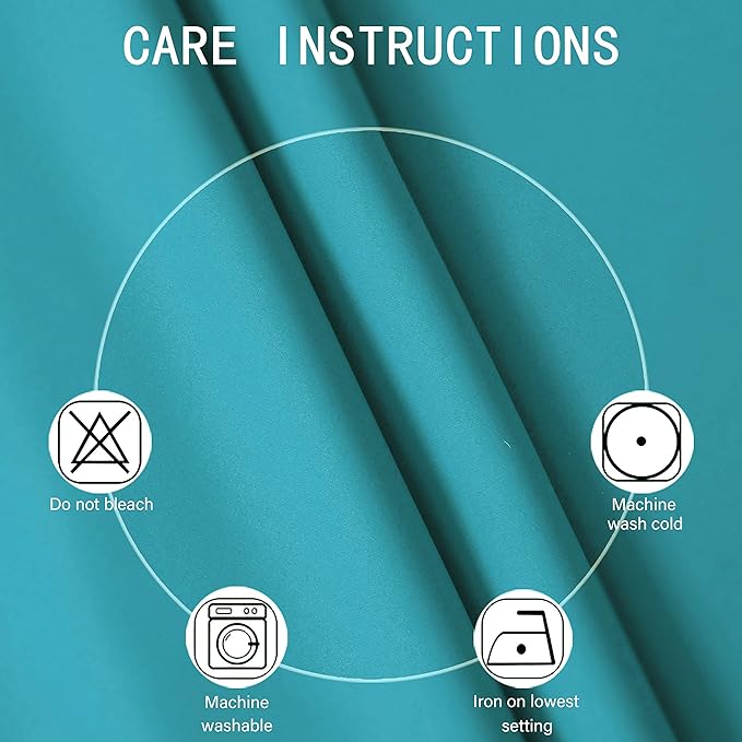 LEMOMO Teal Blackout Curtains 66 x 63 Inch Length/Set of 2 Curtain Panels/Thermal Insulated Room Darkening Blackout Curtains for Bedroom