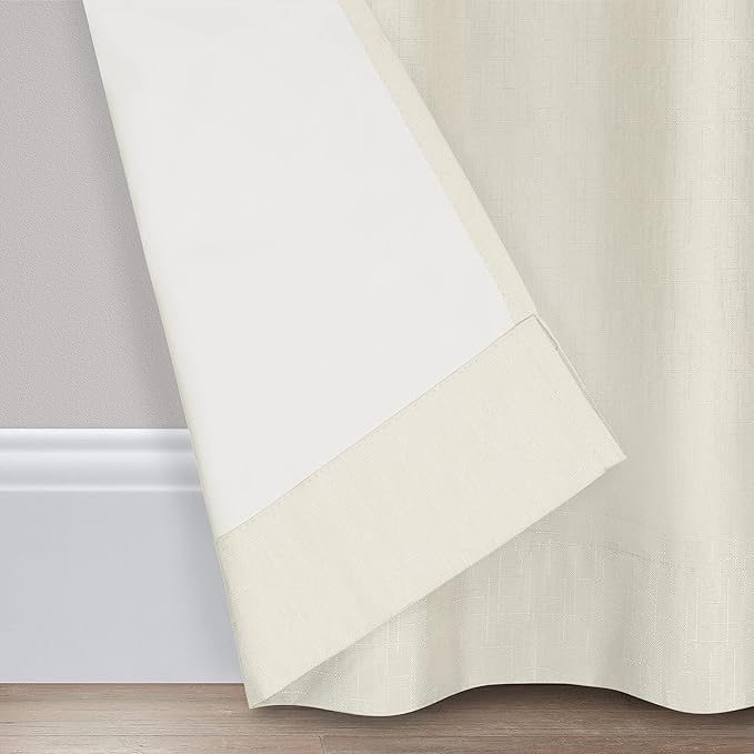 Eclipse Kendall Modern Blackout Thermal Rod Pocket Window Curtain for Bedroom or Living Room (1 Panel), 42 X 84, Ivory