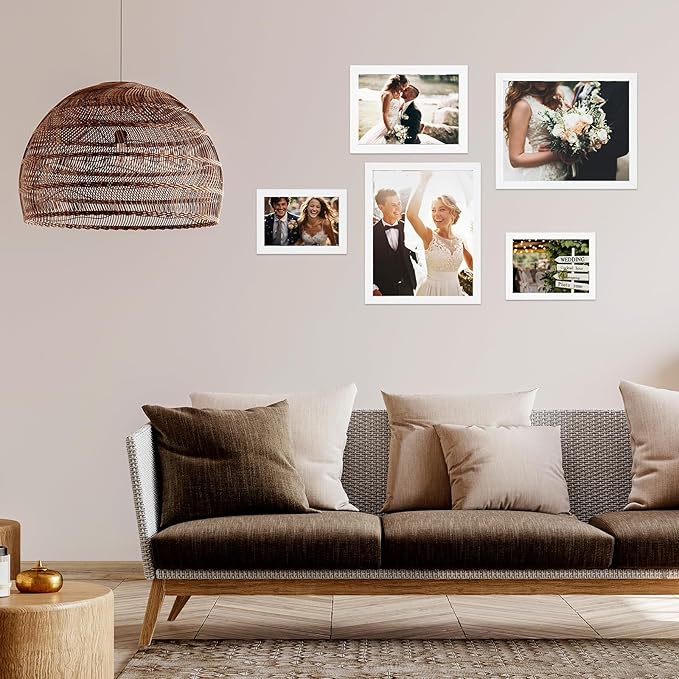 Fixwal Picture Frames, 10 Pack Collage White Picture Frame Set for Wall Gallery Decor, Hanging or Tabletop Display Multi Sizes Photo Frames Including 8x10, 5x7, 4x6, White