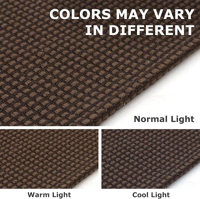 IOHOUZE Washable Area Rug 6x9 Non Slip Rubber Backed Rugs for Living Room, Dining Room Rugs Bedroom Rug, Woven Indoor Floor Carpet for Living Room Nursery Office, Brown