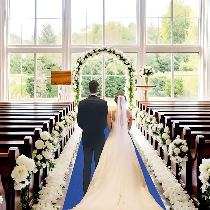 Red Carpet Runner for Party,140GSM 2.6FTx15FT Carpet Party Decorations,Red Runway Rug for Prom Felt Non-Woven Fabric,Runner for Wedding Ceremony (Royal Blue, 2.6x30 FT)