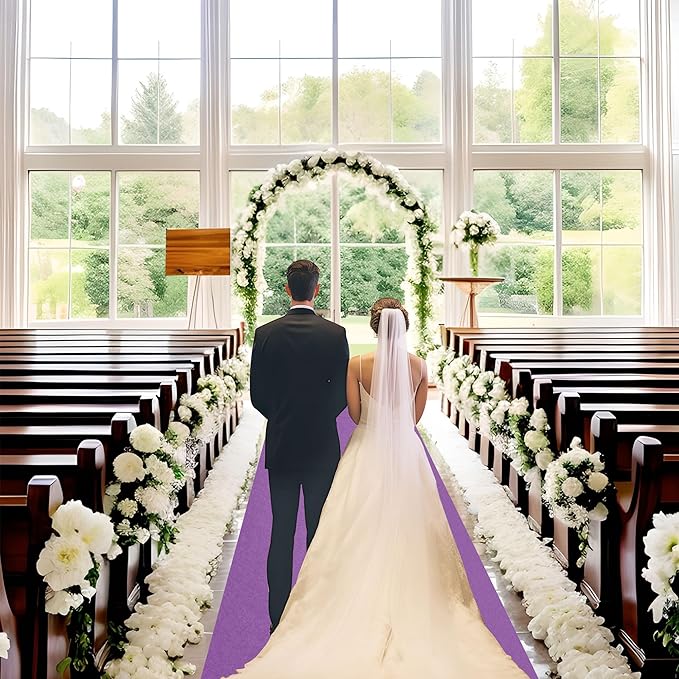 Red Carpet Runner for Party,140GSM 2.6FTx15FT Carpet Party Decorations,Red Runway Rug for Prom Felt Non-Woven Fabric,Runner for Wedding Ceremony (Purple, 2.6x30 FT)