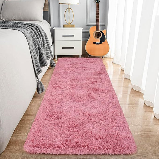 Noahas Blush Runner Rug for Hallway,2'x6' Long Area Rugs for Bedroom Living Room,Non Slip Thick Shag Carpet for Entryway Nursery Bedside Kids Girls Room Home Decor