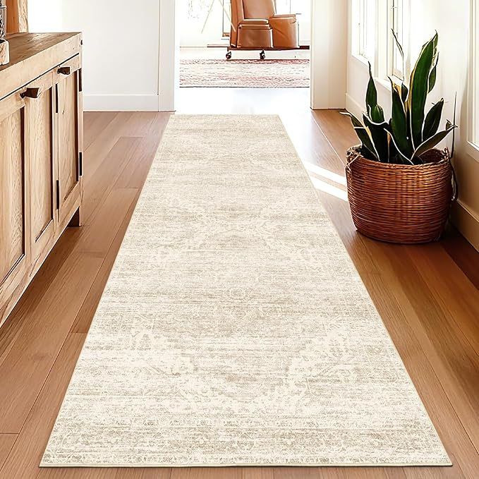 Washable Runner Rugs for Hallway 2x6 Rug Runners,Boho Vintage Kitchen Runner Rugs,Ultra-Thin Entryway Runner,Non-Slip Backing Carpet for Hallways,Bedroom,Bathroom,Laundry Room