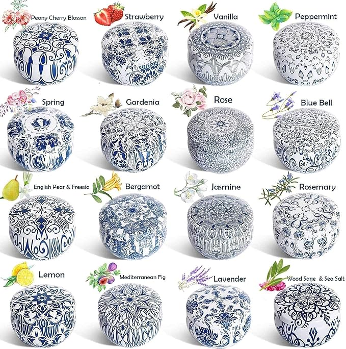 Onebird Set of 16 Scented Candle Gift Set,Natural Pure Soy Wax Aromatherapy Candles Essential Oils for Home and Women