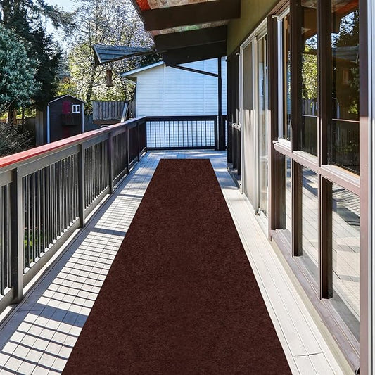 Runner Rug 3 ft x 18 ft Carpet Runners, Indoor/Outdoor Hallway Kitchen Entryway Bedroom Area Rugs with Non-Slip Rubber Backing, Garage mat, Chocolate Brown, Custom