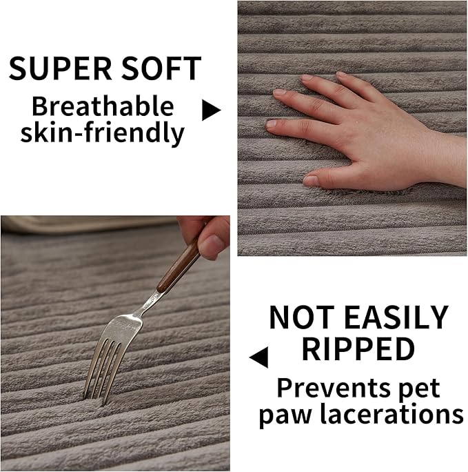 HAOMAIJIA Waterproof Couch Cover for Dogs Washable,Faux Fur Pet Couch Covers for Sofa,Soft Dog Bed Cover Non-Slip Couch Covers for 3 Cushion Couch Sofa Pet Friendly (Grey, 35" x 47" 1 Pack)