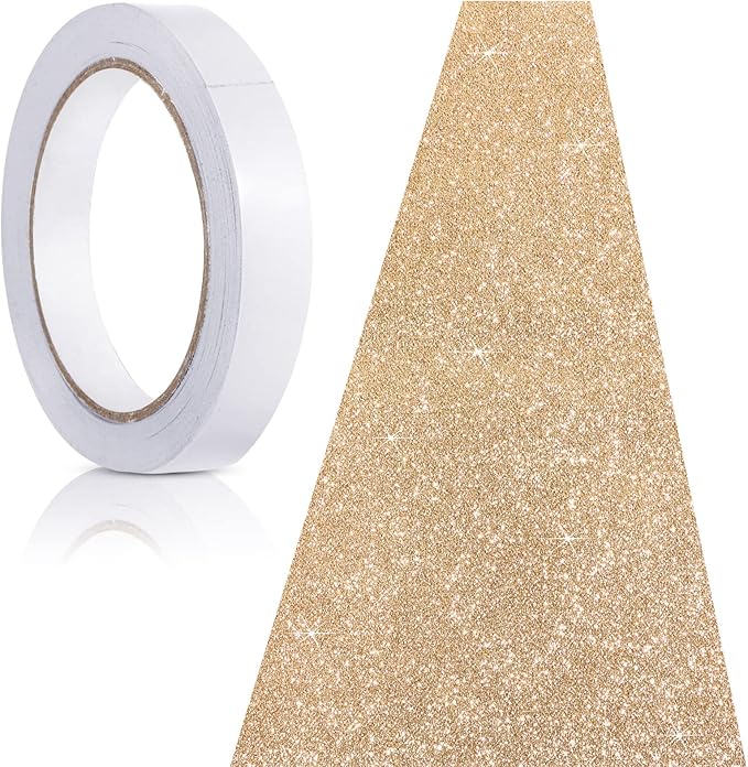 Tatuo Carpet Runner 2.46 x 30 ft Runway Rug 55 GSM Thickness with Carpet Tape for Prom Graduation Wedding Outdoor Indoor Hallway Movie Party Decoration Rug(2.46 x 30 Feet,Glitter Champagne)