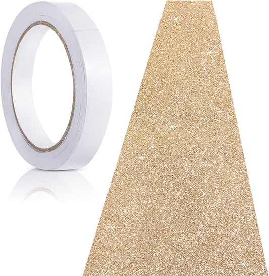 Tatuo Carpet Runner 2.46 x 30 ft Runway Rug 55 GSM Thickness with Carpet Tape for Prom Graduation Wedding Outdoor Indoor Hallway Movie Party Decoration Rug(2.46 x 30 Feet,Glitter Champagne)