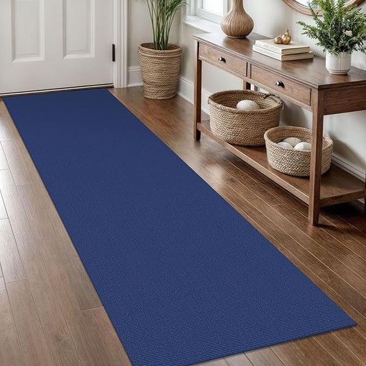 KOZYFLY Washable Runner Rug 2x8 Ft Runners for Hallways Kitchen Runner Rugs with Rubber Backing Braided Cotton Entryway Runner Indoor, Carpet Runners for Hallway Entryway Bedroom, Royal Blue