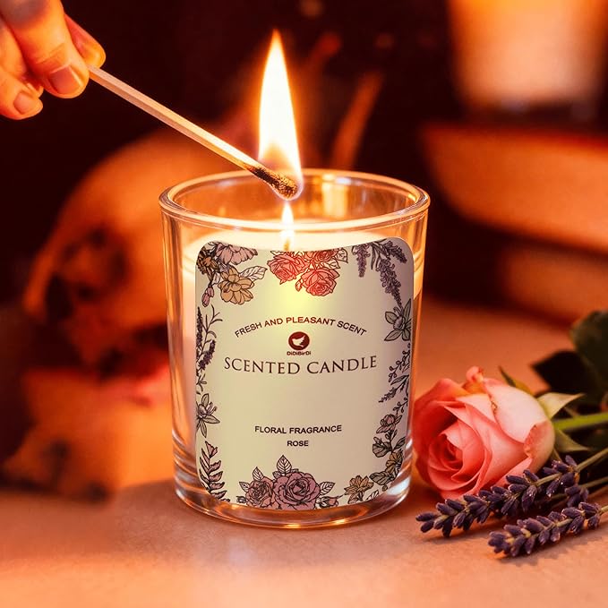 Scented Candles Set 4pcs-Candles Clearance Rose, Lavender, Vanilla, Jasmine Fragrance, Suitable for Women, Birthday, Bath Yoga, Wedding