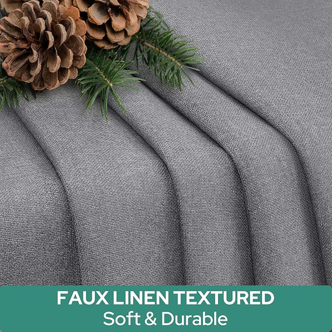 HOMEIDEAS 100% Linen Blackout Sidelight Curtains for Front Door, Side Door Window Curtains, Small Window,Thermal Insulated Covering, 1 Panel, W12 X L68 Inch, Dark Grey