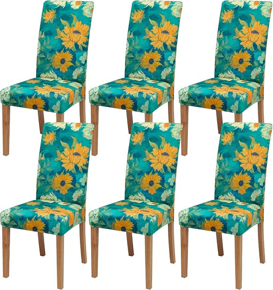 BIETYONE Chair Covers,Dining Room Chair Covers Set of 6,Stretch Kitchen Chair Cover,Washable Dining Chair Cover,Parsons Chair Slipcovers Protective,for Home,Restaurant,Banquet