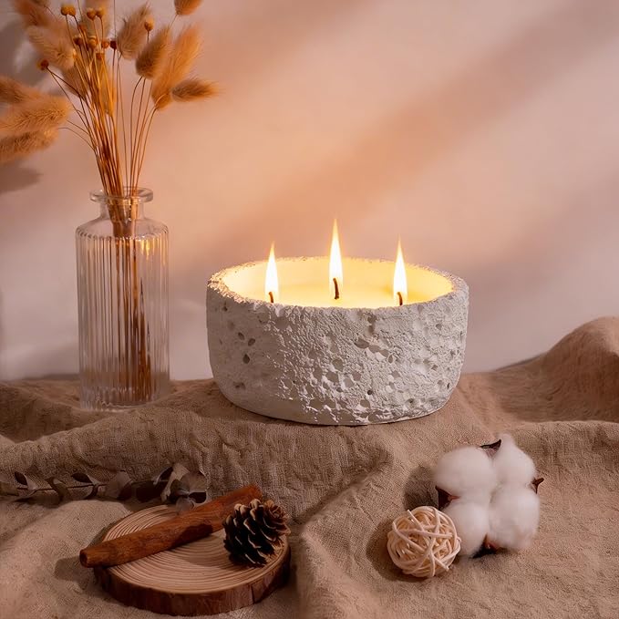 Viyffo 3 Wick 20oz Large White Scented Candle – Vanilla Dreamscape, Non Toxic Soy Candle in Matte Ceramic Jar, Perfect for Luxury Home Fragrance, Elegant Spring Décor & Premium Gift