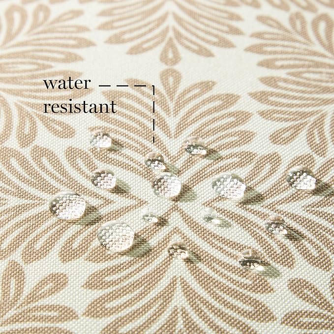 Martha Stewart Tulum Indoor Outdoor Decorative Pillow 2-Pack Set, UV Fade Resistant, Water Repellent, Printed Modern Design, Taupe, 18"x18"