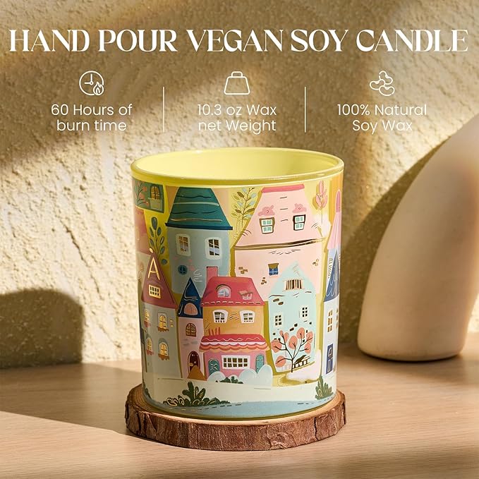 M&SENSE Eucalyptus Mint Candles for Home Scented - 10.2 oz Soy Wax Candles Non Toxic 60 Hours Long Burning Funny Candles for Women Housewarming Gifts for Stress Relief, Meditation, Calm, Yoga