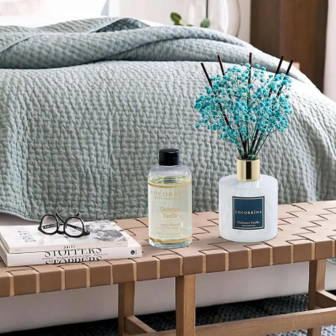 COCORR??NA Reed Diffuser Refill - Cashmere Vanilla 6.7 Fl.oz Reed Diffuser Refill with 8 Sticks