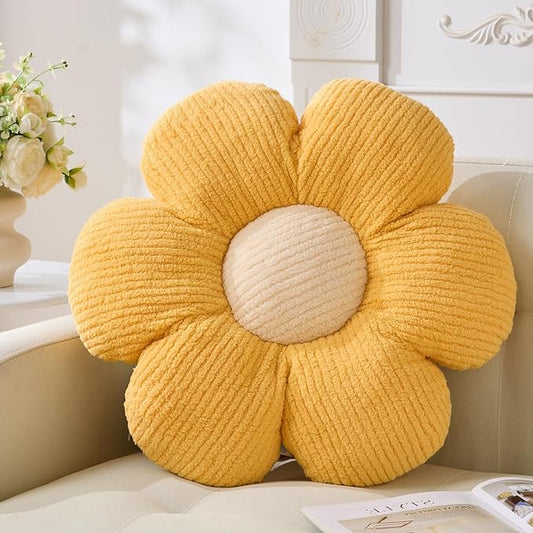 Flower Pillow, Yellow Throw Pillows Cute Daisy Decorative Pillow Cushion Seating Home Decorative for Bed, Sofa, Couch