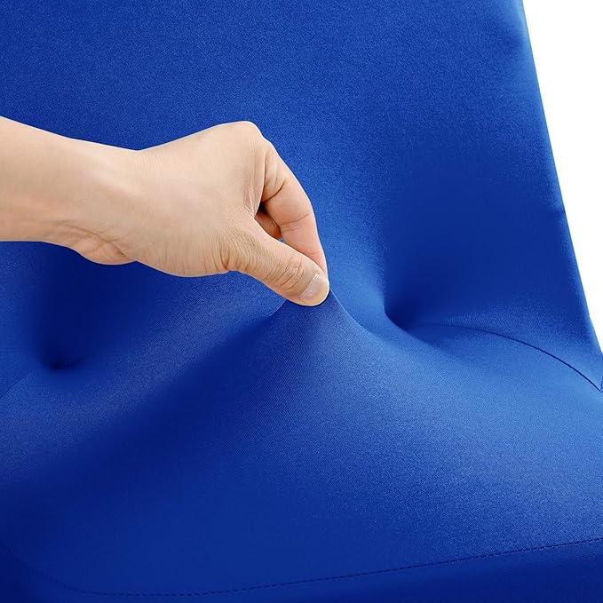 Peomeise Stretch Spandex Folding Chair Cover for Wedding Party Dining Banquet Event (Royal Blue,12pcs)