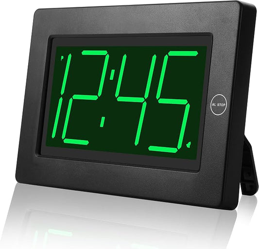 Alarm Clock,3" LED,3-level Brightness,Battery Operated,Wall-mount/Table-top by KWANWA