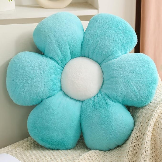 CANGHI Flower Pillows Daisy Shaped Throw Pillow Cute Daisy Flower Pillows Flower Seating Cushions for Adults Kids Home Bedroom Sofa Chair Couch Decor (Blue, 19.68 inch)