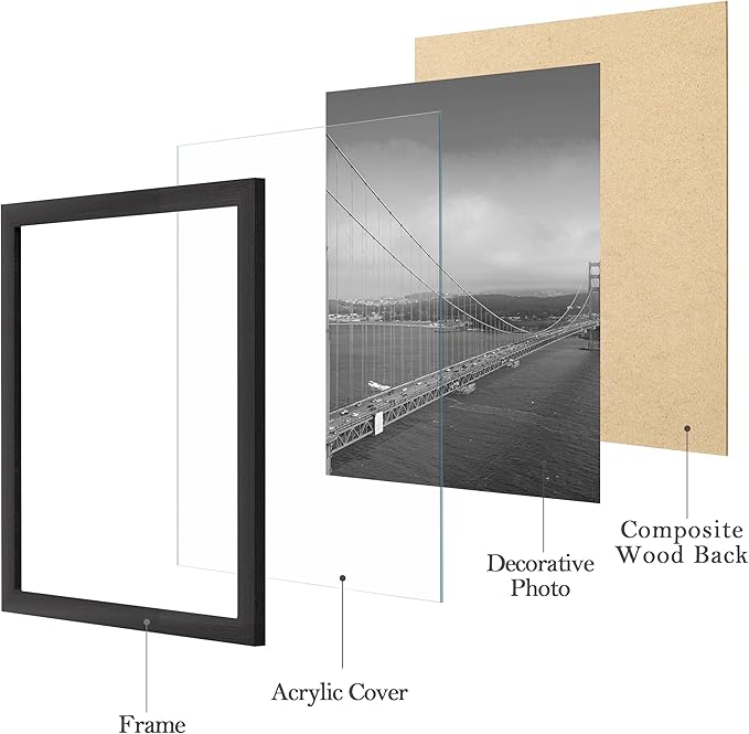 eletecpro 4x4 Picture Frames Set of 9 Classic Gallery Wall Frame Set Displays 4x4 Photo without Mat Square Picture Frames Collage Wall Decor, Black Modern Home Decor for Hanging