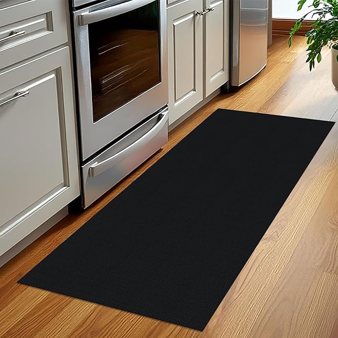 KOZYFLY Washable Runner Rug 2x5 Ft Runners for Hallways Non Slip Kitchen Rug, Braided Cotton Entryway Runner Indoor, Carpet Runners for Hallway Kitchen Entryway Bedroom, Black