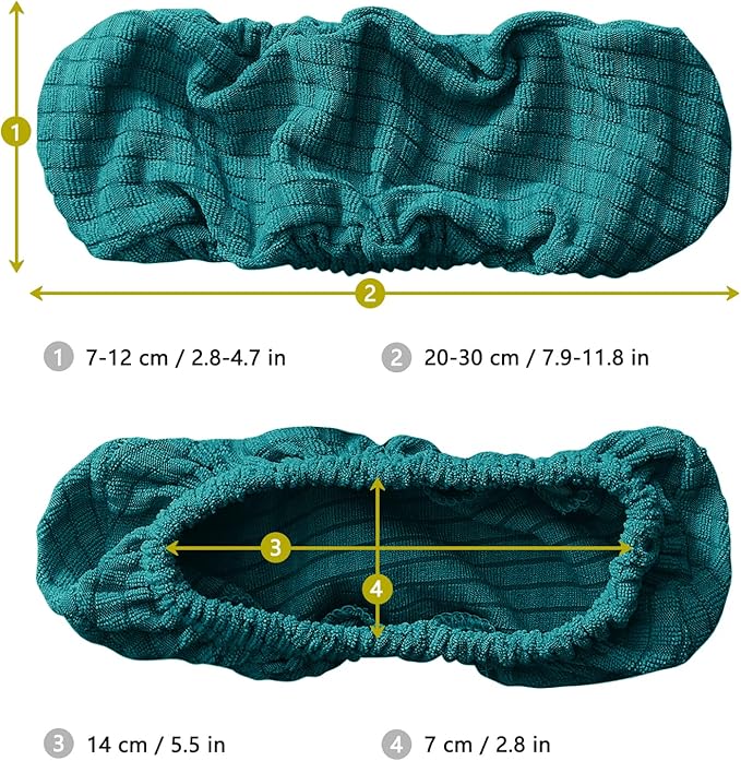 FORCHEER Office Chair Armrest Covers Stretchable Water Resistant Spandex Stretch Jacquard Elastic Band Computer Office Chair Arm Pad Covers Chair Slipcover for Desk Chairs Arm 2P-Teal