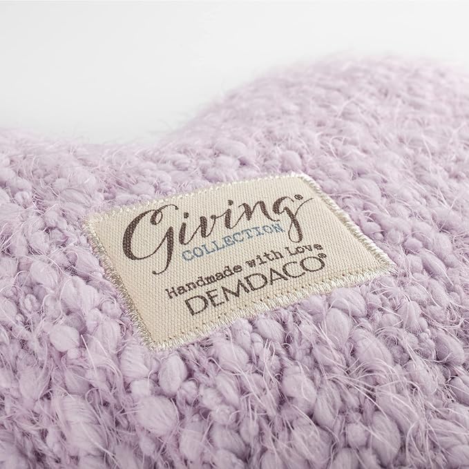 DEMDACO Giving Collection Lavender Purple Weighted Giving Heart - Weighted Heart Pillow for Bedding - Decorative Throw Pillow - Meaningful Gift Idea - Handmade - Luxurious, Soft & Cozy - 1.85 lbs