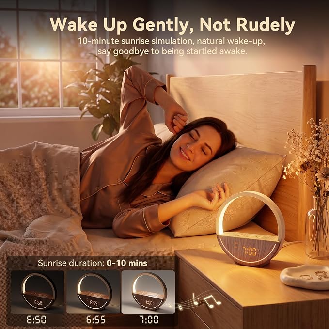 Vivilumens Sunrise Alarm Clock with Sound Machine & Night Light - Image 3