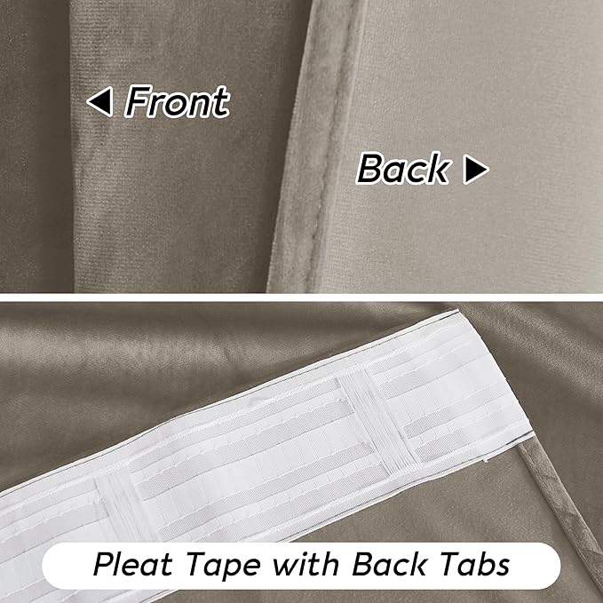 RYB HOME Blush Velvet Curtains 96 inches 2 Panels Set, Thermal Insulated Privacy Protect Decorative Drapes with Hook Tape for Dorm Hotel Room, W 52 x L 96 inches