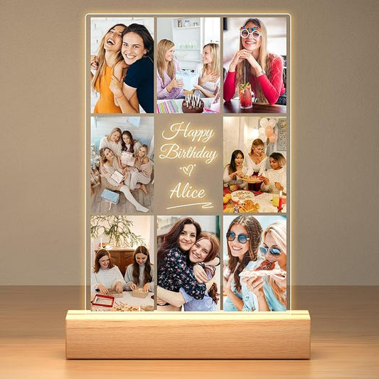 Custom Picture Frames with Photos, Personalized Photo Frame, Customized Picture Frame, Personalized Birthday Gifts for Women Men Her Him Wife Mom Dad Kid Baby Family Best Friends