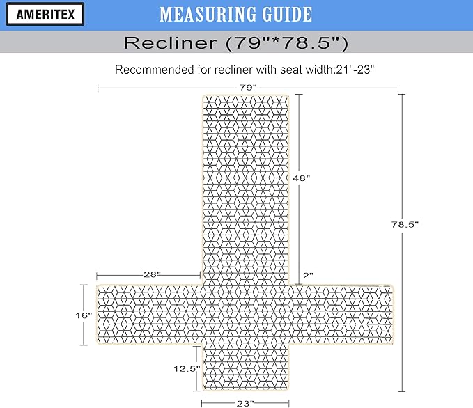 Ameritex Waterproof Nonslip Recliner Cover Christmas Decor Stay in Place, Dog Couch Recliner Cover Furniture Protector for Pets and Kids (Chocolate, 23'')