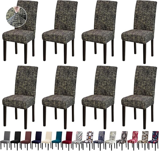 Chair Covers, Stretch Kitchen Chair Covers/Dining Chair Covers for Dining Room 8 Pack, Removable Washable Dining Chair Slipcovers for Home, Hotel, Banquet