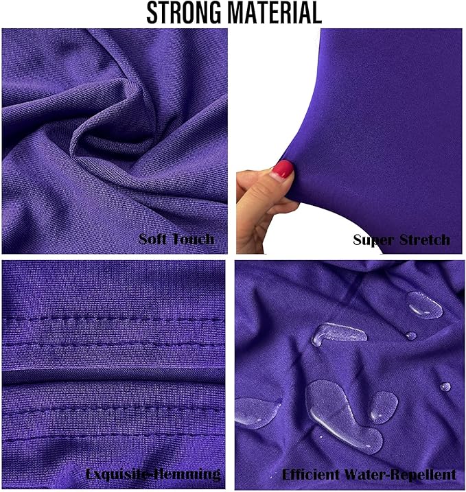10PCS Stretch Spandex Folding Waterproof Chair Covers,Universal Fitted Chair Cover Protector for Wedding Party Banquet Holidays Celebration Decoration(Purple)